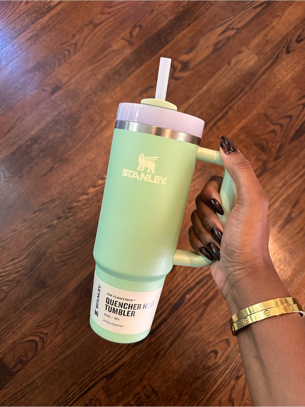 Stanley Mint Green Quencher H2.0 Tumbler with Handle
